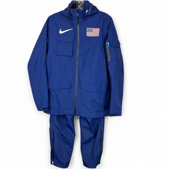 Nike Pro Elite Storm Fit Adv Men Size XS Rare USA Jacket with Pants Navy Blue - Picture 1 of 10